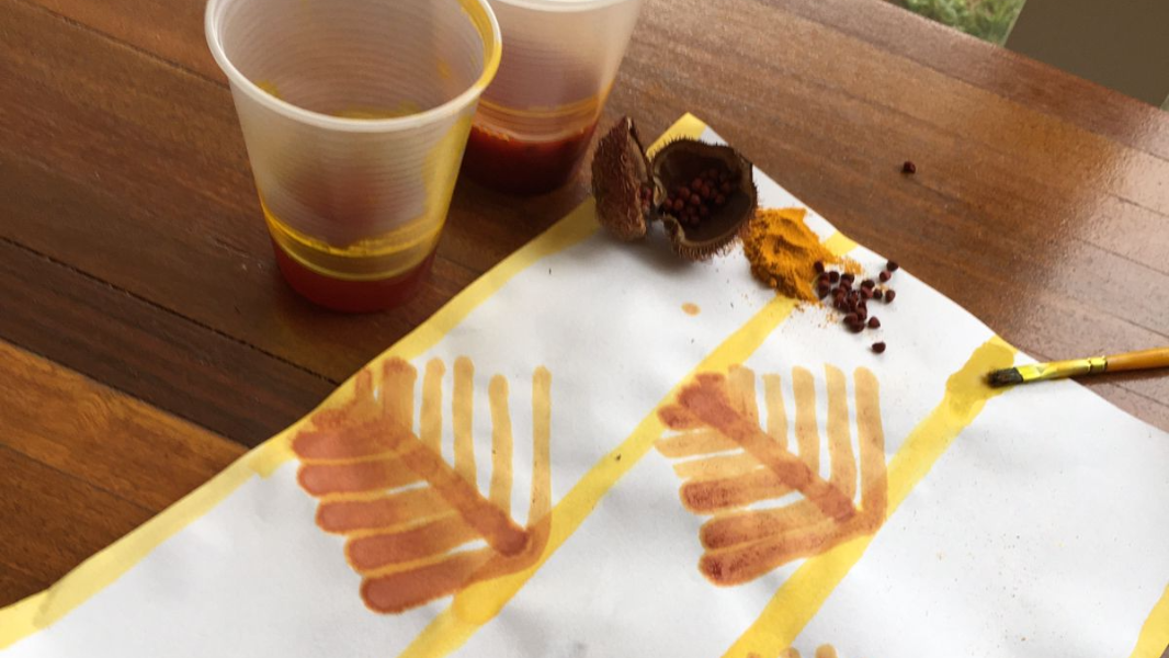 Image Grafismo indígena com pigmentos naturais